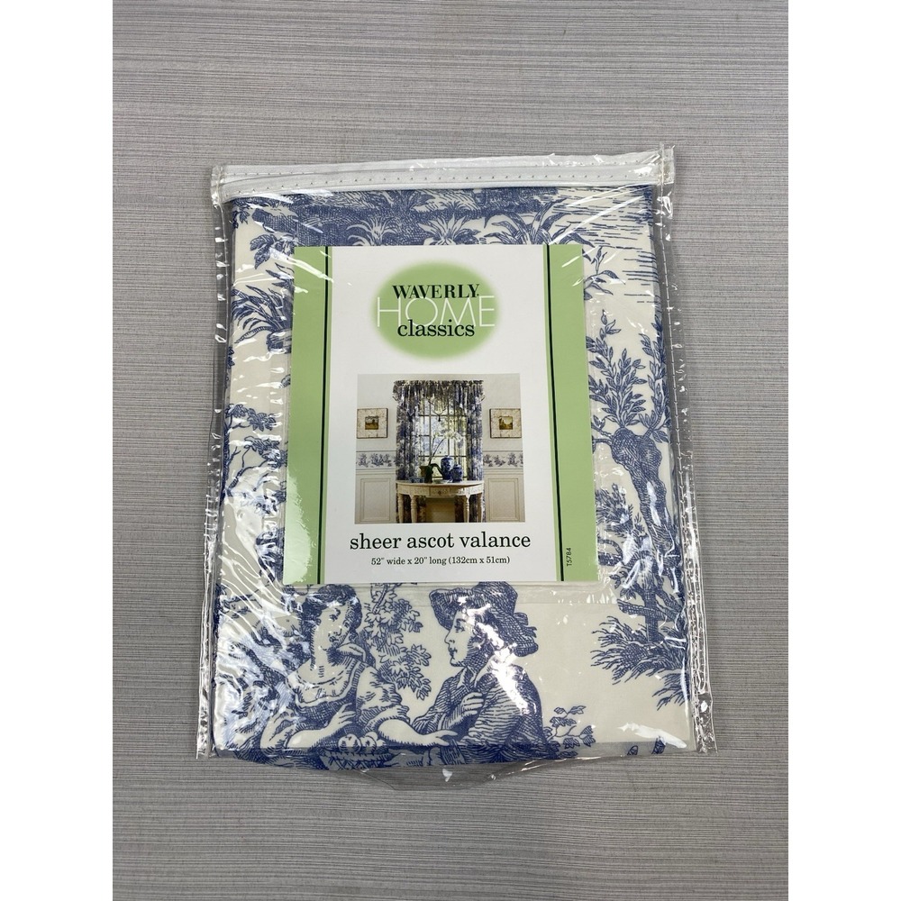 Waverly Home Classics Country Life Wedgewood Blue Sheer Ascot Valance 52"x20"